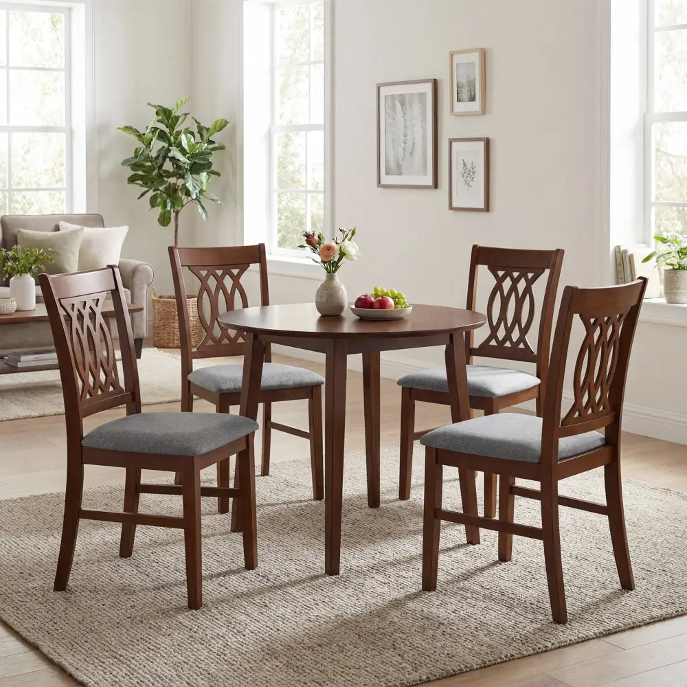 Dining Chairs Set of 2 Dining Room Chairs with Padded Seat for Kitchen Living Room-Walnut - Walnut - Dining Chairs