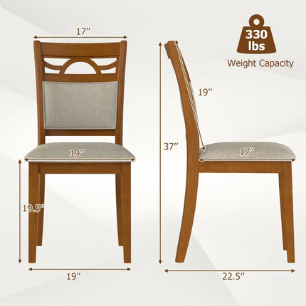 Dining Chairs Set of 2 Dining Room Chairs with Rubber Wood Frame-Brown - Brown - Dining Chairs