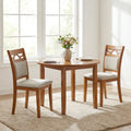 Dining Chairs Set of 2 Dining Room Chairs with Rubber Wood Frame-Brown - Brown - Dining Chairs