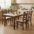 Dining Chairs Set of 4 with Backrests and Rubber Wood Frames-Brown - Brown - Dining Chairs