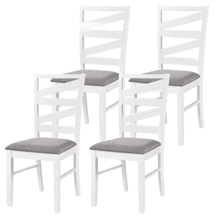 Dining Chairs Set of 4 with Backrests and Rubber Wood Frames-White - White - Dining Chairs