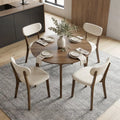 Dining Chairs Set of 4 with Solid Rubber Wood Frame-White - White - Dining Chairs