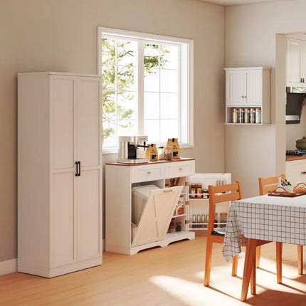 Dining Room Set: Tall Storage Cabinet and Trash Can Cabinet and Wall Mount Storage Organizer - Sideboards Cabinets &