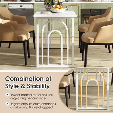 Dining Table for 6-8 People 63 Inch Rectangular Farmhouse Kitchen Table-White - White - Dining Tables