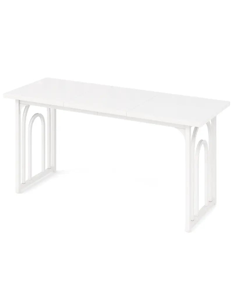 Dining Table for 6-8 People 63 Inch Rectangular Farmhouse Kitchen Table-White - White - Dining Tables