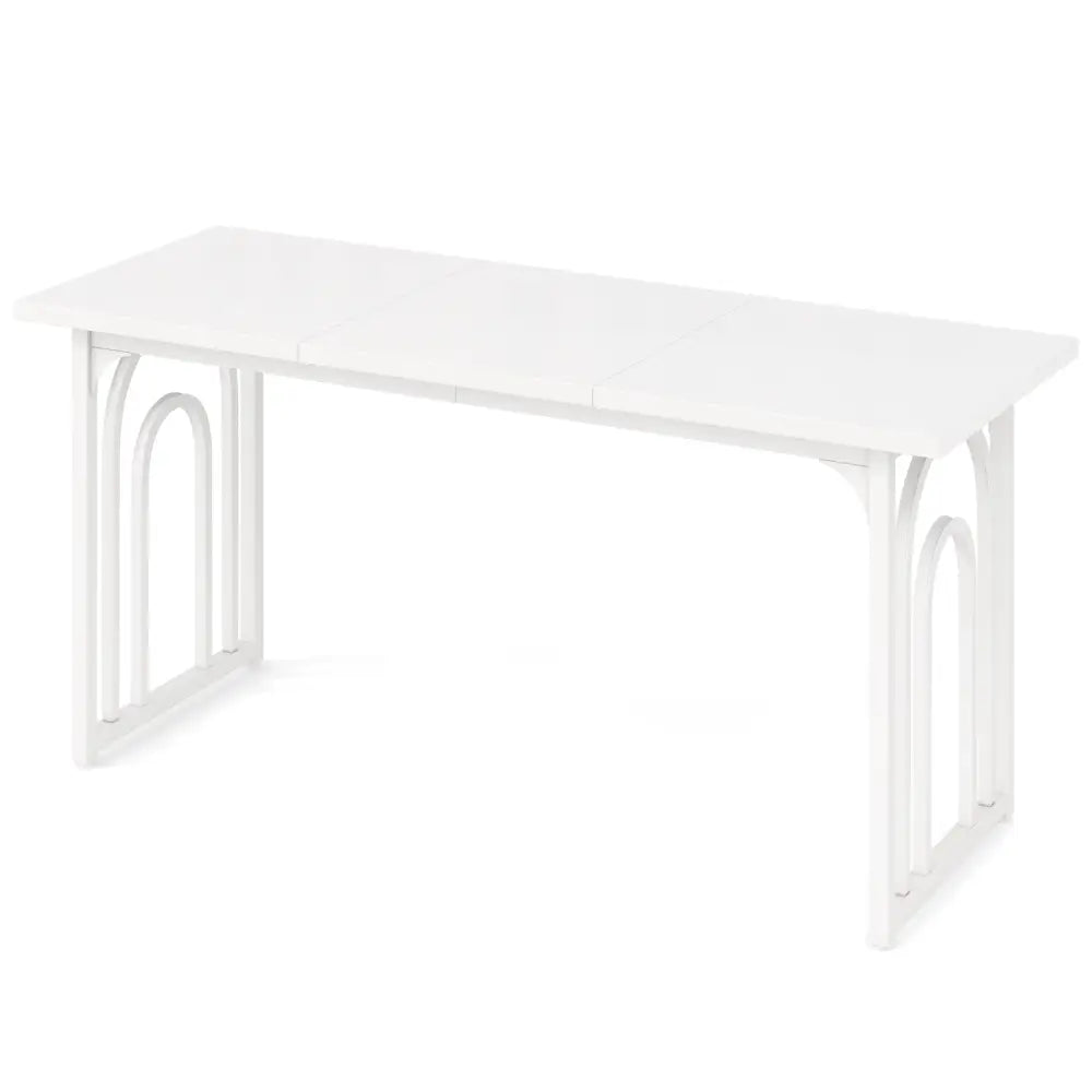 Dining Table for 6-8 People 63 Inch Rectangular Farmhouse Kitchen Table-White - White - Dining Tables