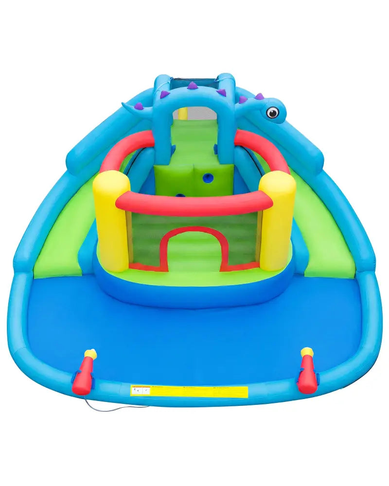 Dinosaur-themed Inflatable Water Slide Park with 950W Air Blower - Multicolor - Inflatable Water Slides