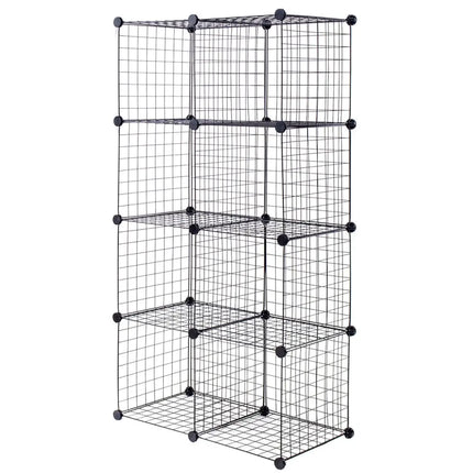 DIY 8 Cube Grid Wire Cube Shelves - Black - Clothing & Closet Storage