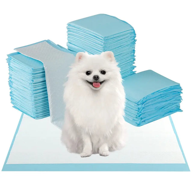 Dog and Puppy Pee Pads 24’’ x 17’’ (300 Counts) for Potty Training-Blue - Blue - Dog Supplies