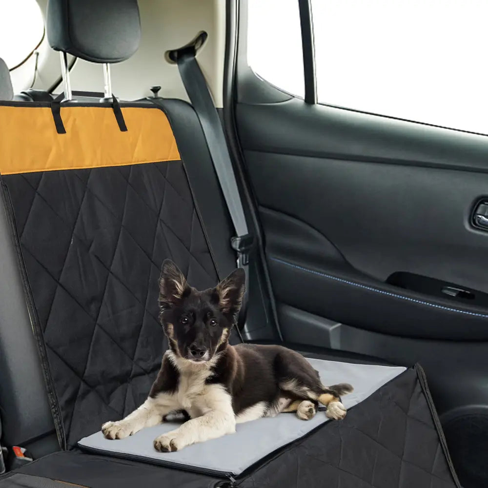 Dog Car Seat Cover with Mesh Window for Small and Medium Dogs-Black - Black - Dog Supplies