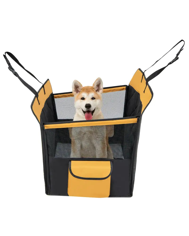 Dog Car Seat Cover with Mesh Window for Small and Medium Dogs-Black - Black - Dog Supplies