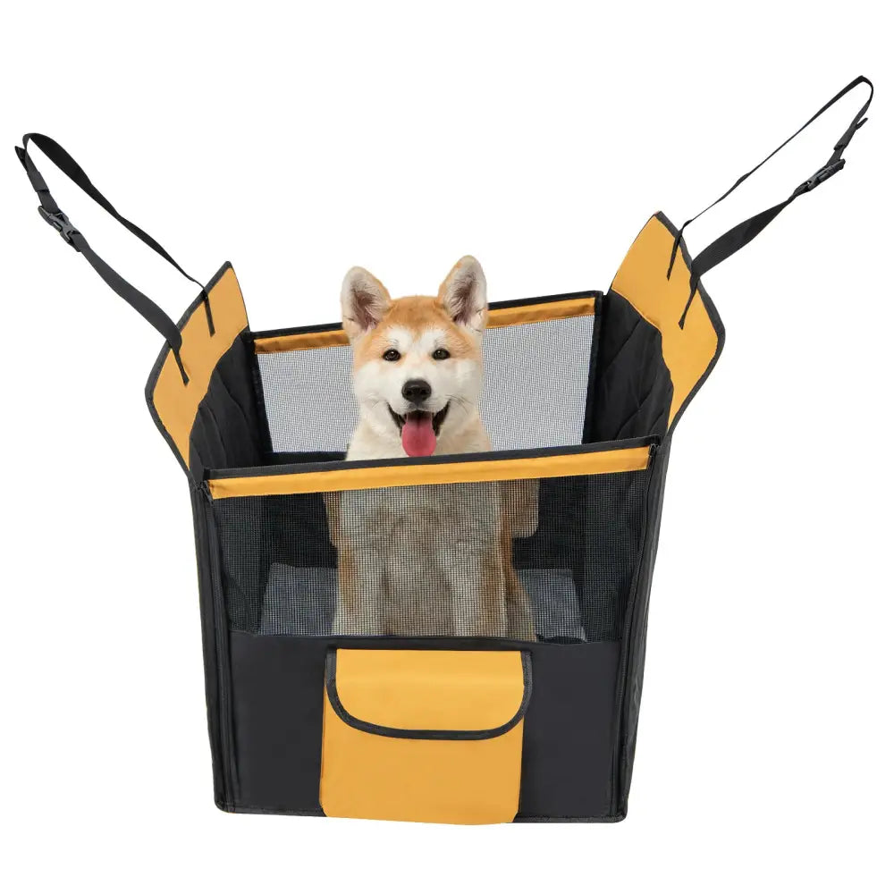 Dog Car Seat Cover with Mesh Window for Small and Medium Dogs-Black - Black - Dog Supplies