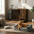 Dog Crate Furniture & Cooling Gel Dog Bed for Small and Medium Dogs - Brown - Dog Kennels