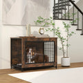 Dog Crate Furniture with Double Lockable Doors and Removable Pull-out Tray-M - Dog Kennels