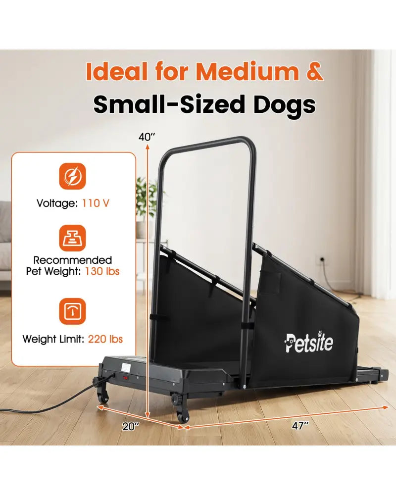 Dog Treadmill with Remote Control and LCD Display for Small Medium Dogs-Black - Black - Dog Supplies