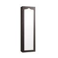 Door Hanging Mirror Jewelry Armoire with Full Length Mirror and 6 Drawers-Coffee Costway
