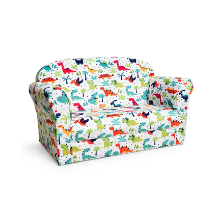 Double Kids Dinosaur Sofa Children Armrest Couch - Multicolor - Kids Chairs & Seating