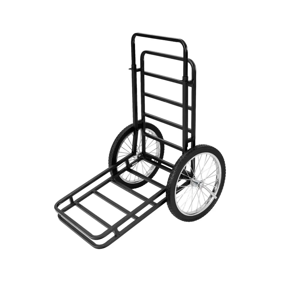 Double-Layer Deer Cart with 20 Inch Rubber Wheels - Black - Camping