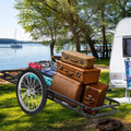 Double-Layer Deer Cart with 20 Inch Rubber Wheels - Black - Camping