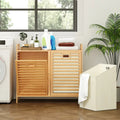 Double Tilt-out Laundry Hamper with 2 Removable Bins-Natural - Natural - Laundry Baskets