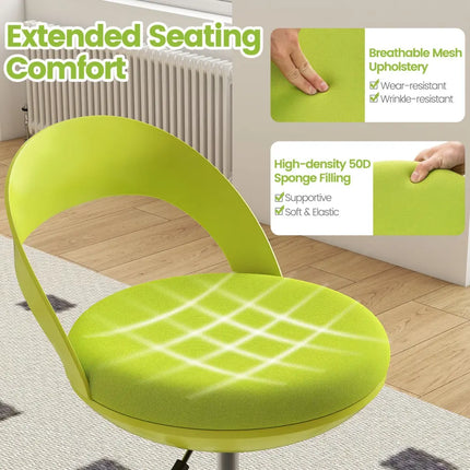 Drafting Stool Rolling Tall Desk Chair with Wheels-Green - Green - Armless Chairs
