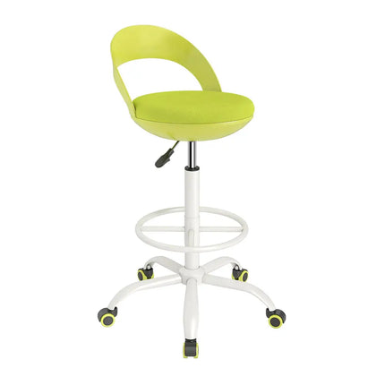 Drafting Stool Rolling Tall Desk Chair with Wheels-Green - Green - Armless Chairs