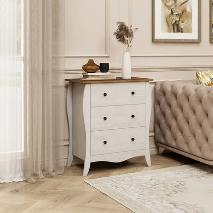 Dresser for Bedroom with 3 Folding Fabric Drawers and Anti-tipping Kit-Gray - Gray - Dressers & Chests