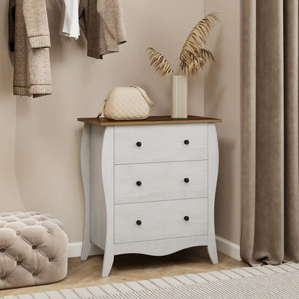 Dresser for Bedroom with 3 Folding Fabric Drawers and Anti-tipping Kit-Gray - Gray - Dressers & Chests