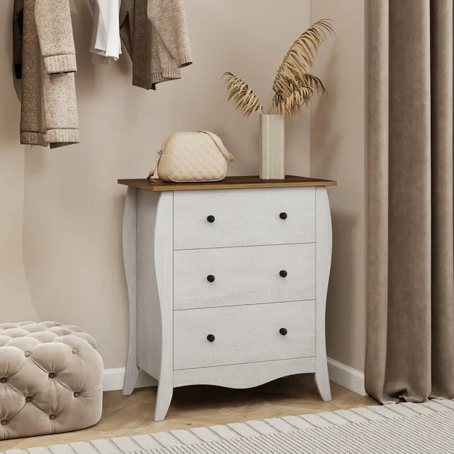Dresser for Bedroom with 3 Folding Fabric Drawers and Anti-tipping Kit-Gray - Gray - Dressers & Chests