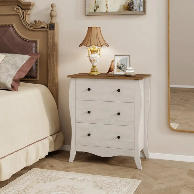 Dresser for Bedroom with 3 Folding Fabric Drawers and Anti-tipping Kit-Gray - Gray - Dressers & Chests