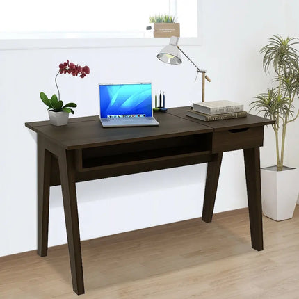 Dressing Table with Flip Mirror and Storage Drawer - Brown - Makeup Vanities