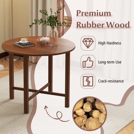 Dual Drop Leaf Dining Table for Small Spaces-Walnut - Walnut - Dining Tables