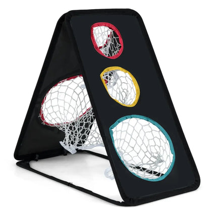 Dual-Sided Golf Chipping Net Triple Target Training System with 5 Target Holes - Golf