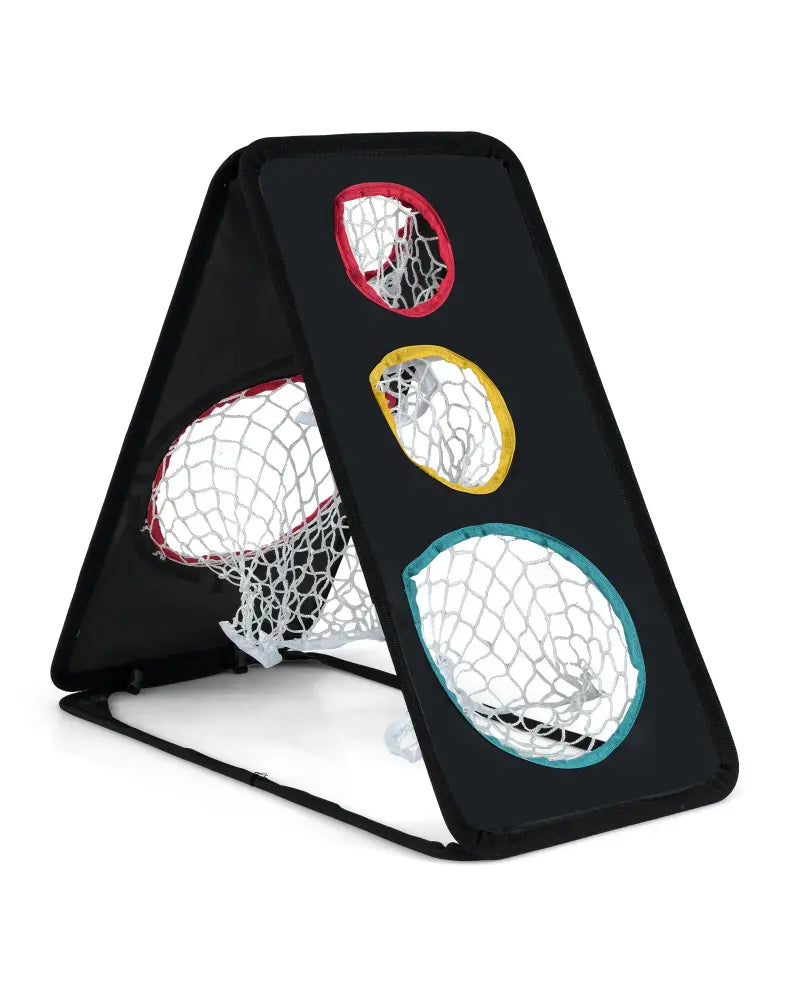 Dual-Sided Golf Chipping Net Triple Target Training System with 5 Target Holes - Golf