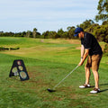 Dual-Sided Golf Chipping Net Triple Target Training System with 5 Target Holes - Golf