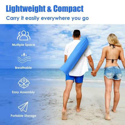 Easy Pop Up Beach Tent UPF 50+ Portable Sun Shelter-Blue for 3-4 Person - Blue - Tents