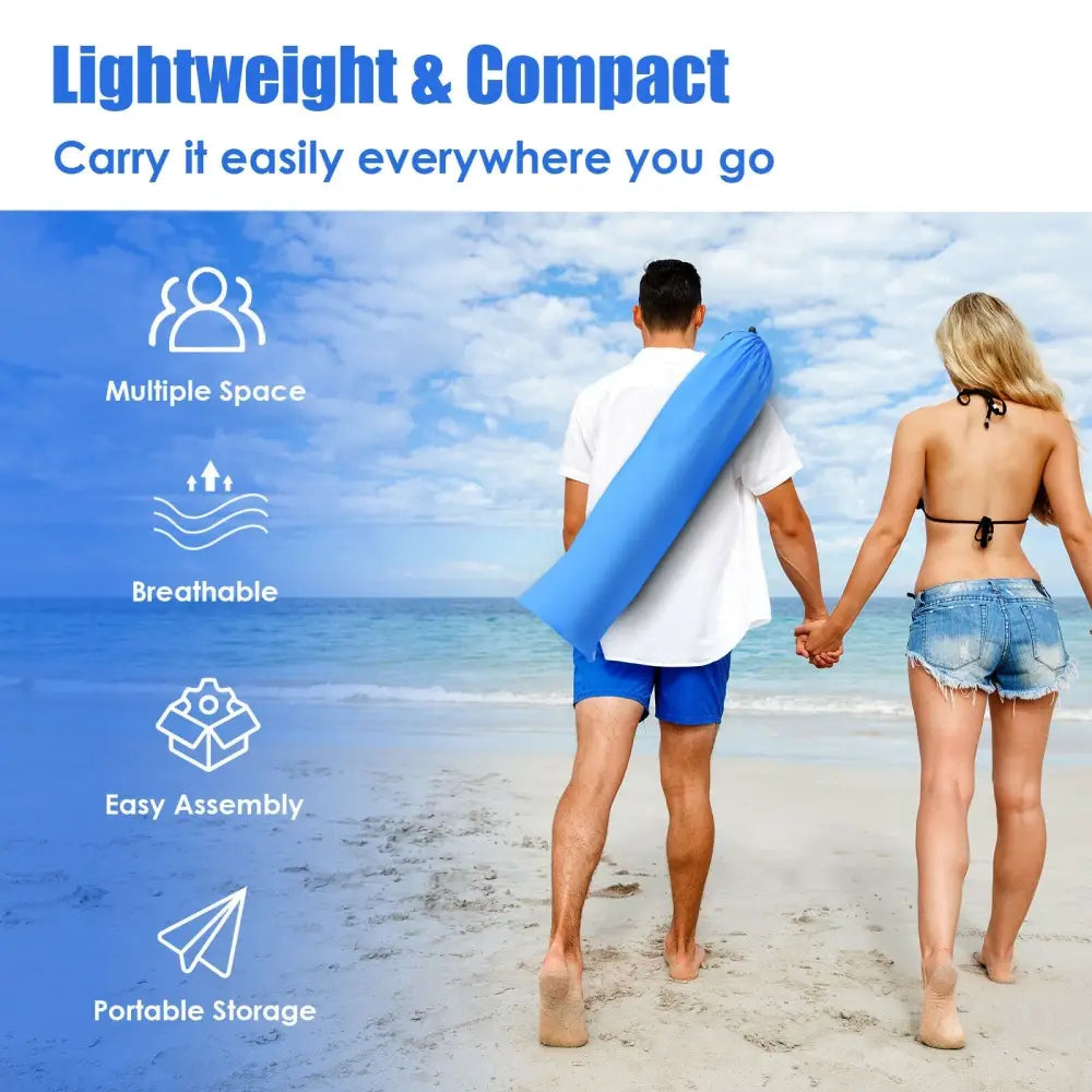 Easy Pop Up Beach Tent UPF 50+ Portable Sun Shelter-Blue for 3-4 Person - Blue - Tents