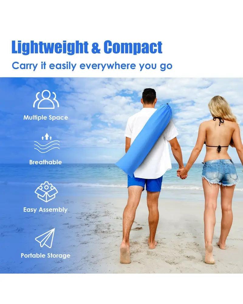 Easy Pop Up Beach Tent UPF 50+ Portable Sun Shelter-Blue for 3-4 Person - Blue - Tents