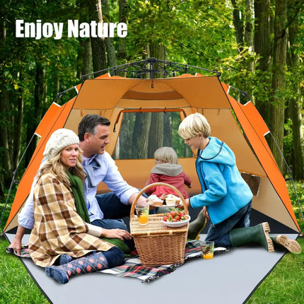 Easy Pop Up Beach Tent UPF 50+ Portable Sun Shelter for 3-4 Person-Orange - Orange - Tents