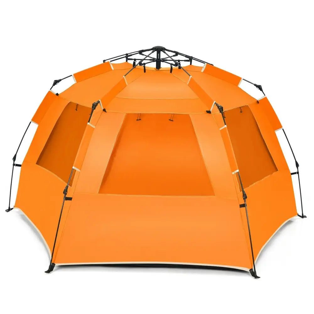 Easy Pop Up Beach Tent UPF 50+ Portable Sun Shelter for 3-4 Person-Orange - Orange - Tents