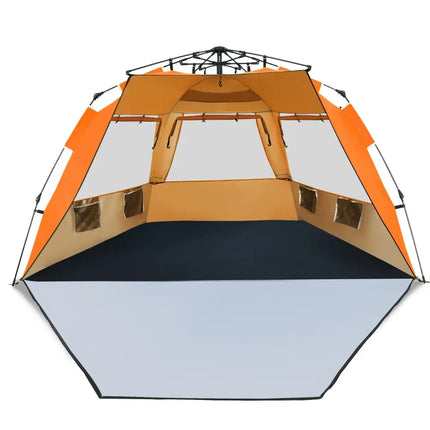 Easy Pop Up Beach Tent UPF 50+ Portable Sun Shelter for 3-4 Person-Orange - Orange - Tents