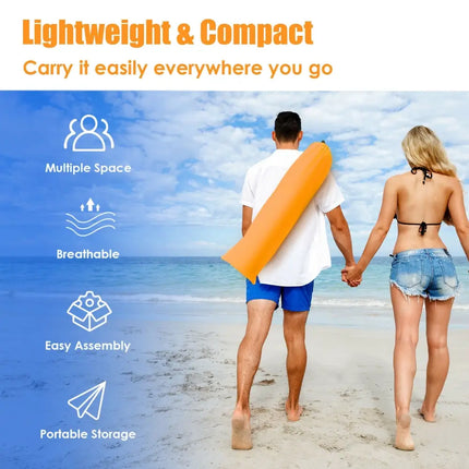 Easy Pop Up Beach Tent UPF 50+ Portable Sun Shelter for 3-4 Person-Orange - Orange - Tents