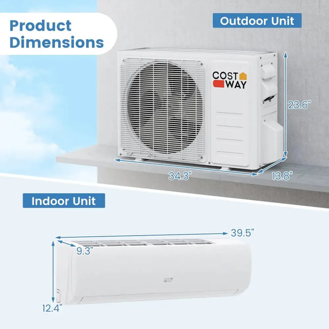 Echo Cool Series 23000 BTU 208/230V Mini Split Air Conditioner and Heater Pump System Costway