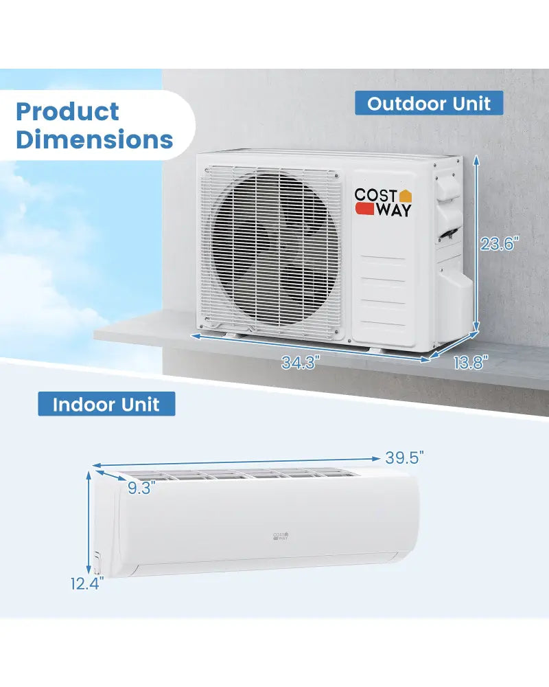 EchoCool Series€‹€‹ 23000 BTU 208/230V Mini Split Air Conditioner and Heater Pump System - White - 24000 BTU Mini Split