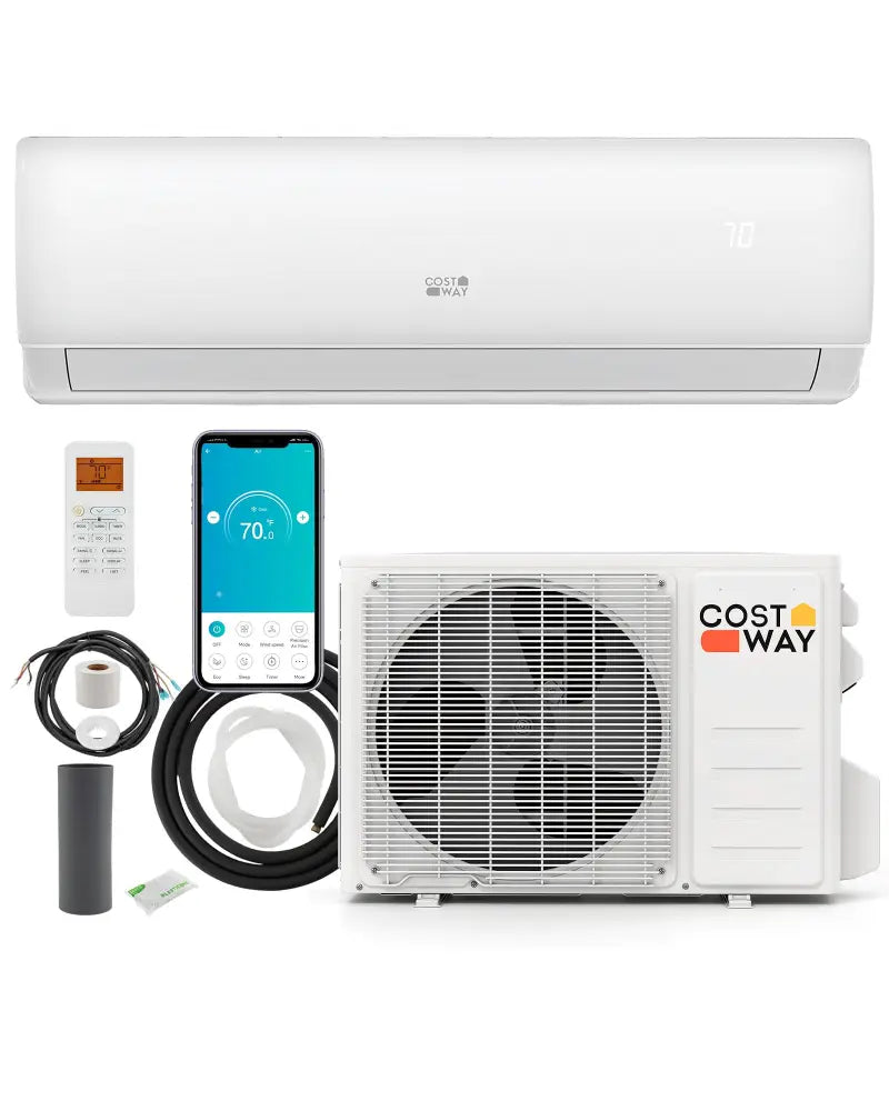 EchoCool Series 23000 BTU 208/230V Mini Split Air Conditioner and Heater Pump System - White - 24000 BTU Mini Split