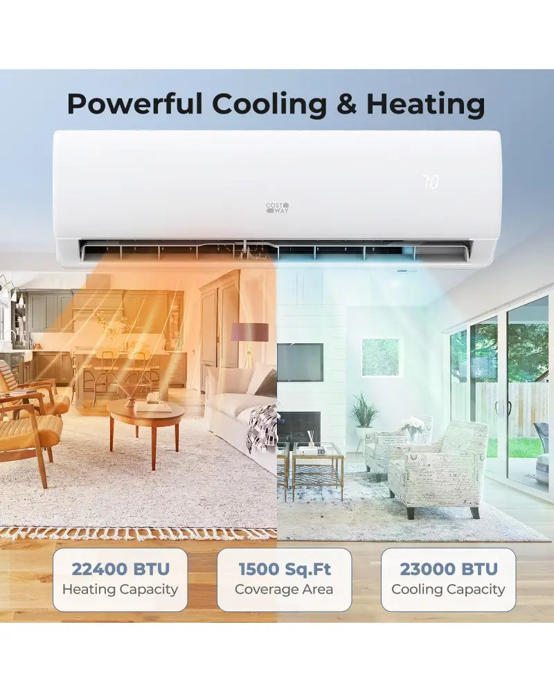 EchoCool Series€‹€‹ 23000 BTU 208/230V Mini Split Air Conditioner and Heater Pump System - White - 24000 BTU Mini Split