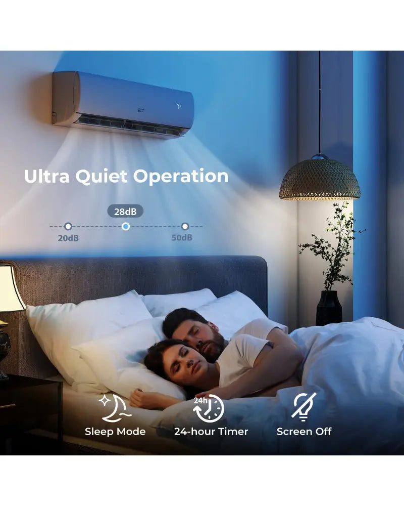 EchoCool Series€‹€‹ 23000 BTU 208/230V Mini Split Air Conditioner and Heater Pump System - White - 24000 BTU Mini Split