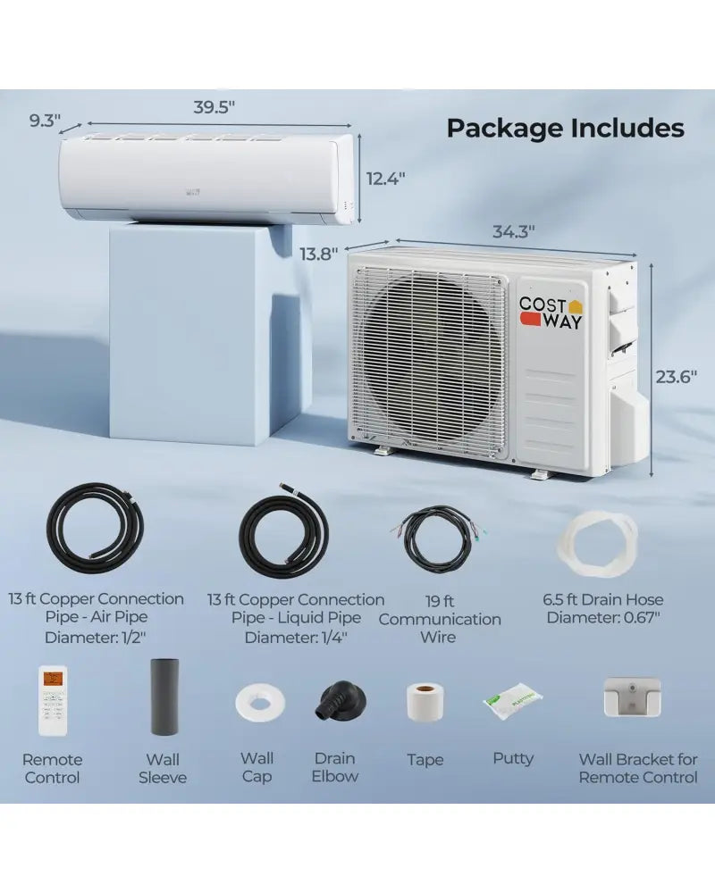 EchoCool Series€‹€‹ 23000 BTU 208/230V Mini Split Air Conditioner and Heater Pump System - White - 24000 BTU Mini Split