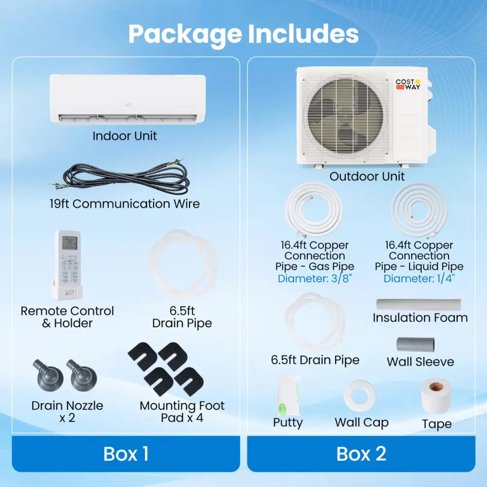 EcoGuard Series 12000 BTU 20 SEER2 115V Mini Split Air Conditioner and Heater - White - 12000 BTU Mini Split