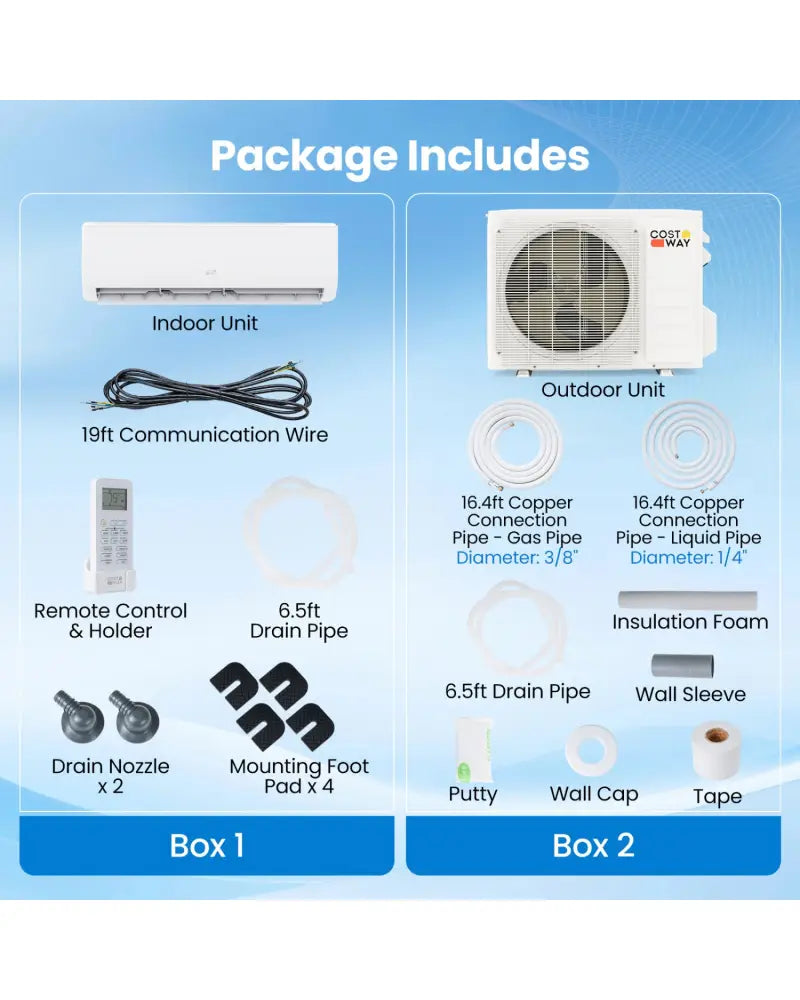 EcoGuard Series 12000 BTU 20 SEER2 115V Mini Split Air Conditioner and Heater - White - 12000 BTU Mini Split